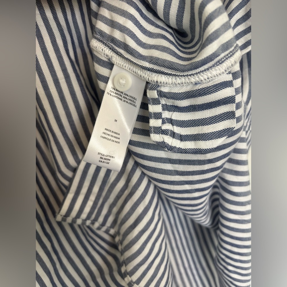 BEACH LUNCH LOUNGE NWT STRIPED BUTTON UP SHIRT SZ 3X - Picture 6 of 9